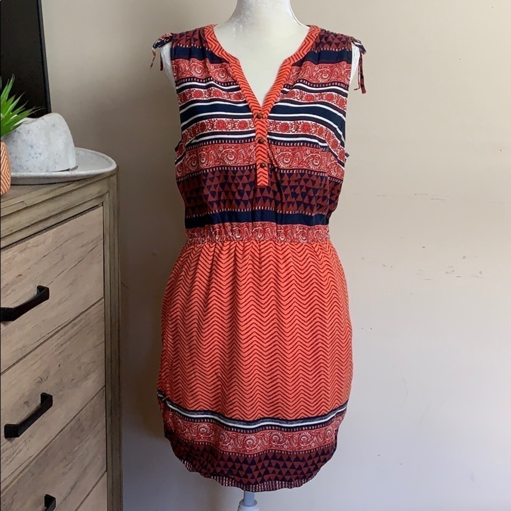 lucky brand • printed boho sleeveless dress